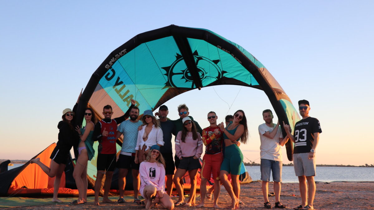 Kitesurfing group