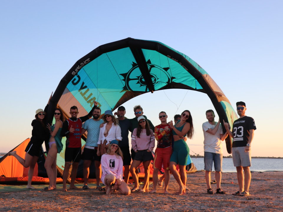 Kitesurfing group
